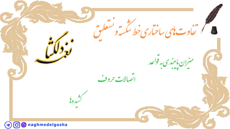 تفاوتهای ساختاری خط شکسته و نستعلیق تفاوتهای ساختاری خط شکسته و نستعلیق