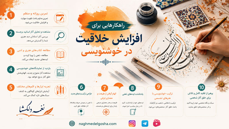 راهکارهایی برای افزایش خلاقیت در خوشنویسی